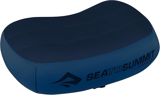 Sea to Summit Aeros Premium Inflatable Travel Pillow, Regular (13.4 x 9.4), Navy Blue