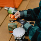 FULL WINDSOR - MAGWARE Magnetic Camping Cutlery Set - Travel Utensils for Camping, Cooking, and Outdoor Dining - Knife, Fork & Spoon - Portable Silverware with Pouch for Backpacking - Orange (3 PCS)