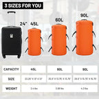 MIER Large Duffle Backpack Sports Gym Bag with Shoe Compartment, Heavy Duty and Water Resistant, Orange, 60L