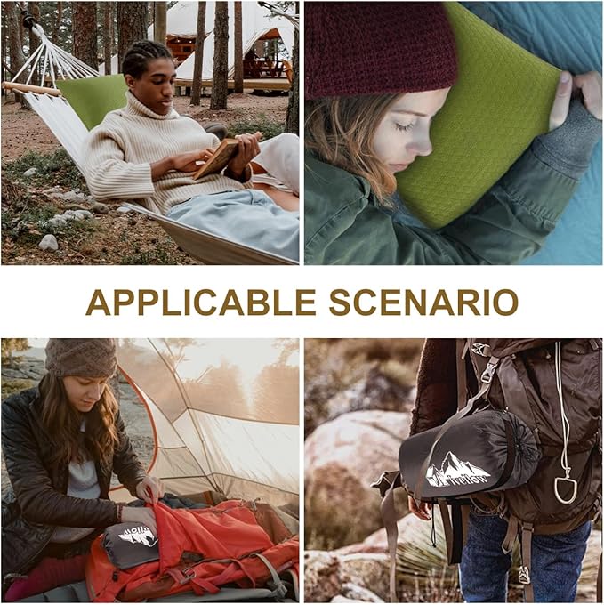 Ivellow Memory Foam Travel Pillow Compressible Camping Pillow for Sleeping Shredded Memory Foam Pillow Compact Firm Supportive Small Pillow for Adults Kids Outdoor Backpacking Hiking Essential Gear-M