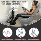 Airplane Foot Hammock for Flight, Adjustable Foot Rest Under Desk, Portable Wide Foot Support for Long Trips & Office, Travel Essentials, Best Airplane Gadgets & Travel Gifts (2 PC)