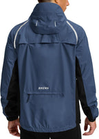 Men's Cycling Rain Jackets Waterproof Running Bike Windbreaker Lightweight Packable Hooded Jacket