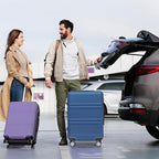 Kono 24 Inch Luggage Suitcase Lightweight with Spinner Wheels TSA Lock Hardside Medium Checked Luggage Durable Rolling Suitcase Purple