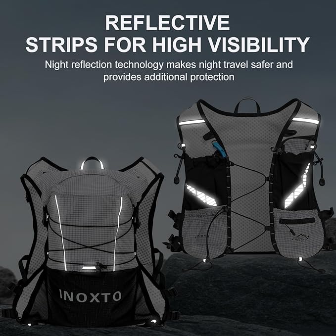 Running Hydration Vest Backpack, Lightweight Water Backpack with 1.6L Water Bladder Daypack for Women Men,Adjustable Running Vest Pack for Trail Running Hiking Cycling Race Marathon