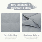 puredown® Queen Size Blanket for Bed, Ultra Soft Lightweight Down & Feather Fill, All Season Blanket, Machine Washable, 88"X90", Alloy Gray