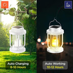 Solar Lantern Outdoor & Indoor Use – Hanging Solar Lights with Realistic Flickering Flameless Candle, Weatherproof for Gardens, Patios, Trees, and Lawns (White, 1 Pack)