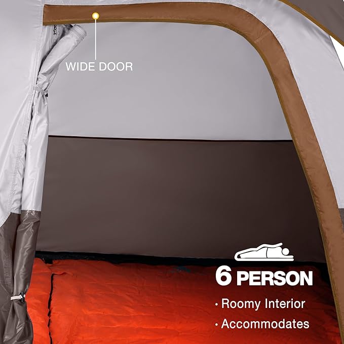 CAMEL CROWN 4/6 Person Tent Waterproof Lightweight Portable Backpacking Tent for Outdoor Camping Hiking