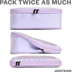 Compression Packing Cubes for Travel - Luggage Organizer Bags - Double Zipper Packing Cubes for Suitcases (6-Pack, Purple)