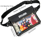 Waterproof Waist Pouch Dry Belt Bag Fanny Pack Keep Your Key Fob Wallet Kindle Phone Dry Perfect For Swim Surf Snorkel(Black)