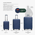 Traveler's Choice Pagosa Hardshell Expandable Luggage with Spinner Wheels, Navy, 30-Inch Large