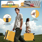 Krute Carry On Luggage 20 inch Aluminum Frame Suitcase with Spinner Wheels No Zipper Hardshell PC+ABS Luggages TSA Lock Zipperless Suitcases