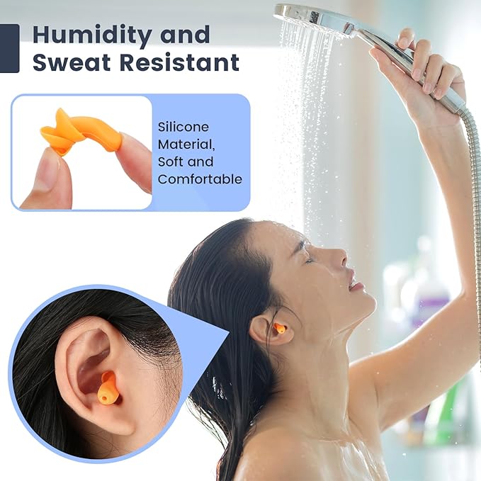 Silicone Ear Plugs, 100 Pairs Hearing Protection for Shooting, Swimming, Sleeping, Noise Cancelling, Corded, Multicolor