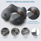 Inflatable Travel Pillows for Airplanes, Easy Blow Up Inflatable Travel Neck Pillows for Air Travel Sleeping Long Flight, Comfort Travel Air Pillows for Car Train Office Nap Camping