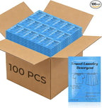 100 Pack Travel Laundry Detergent Bulk, Portable Single Use Liquid Laundry Soap, Verbena Scented, 10ml TSA Approved Travel Size for Traveler, Cruise, Hostel & Camping Essentials
