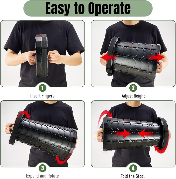 Upgraded Foldable Stool Thickened, Portable Collapsible Stool Retractable Stool for Fishing, Hiking Tours, BBQ, Parties, Outdoor Activities