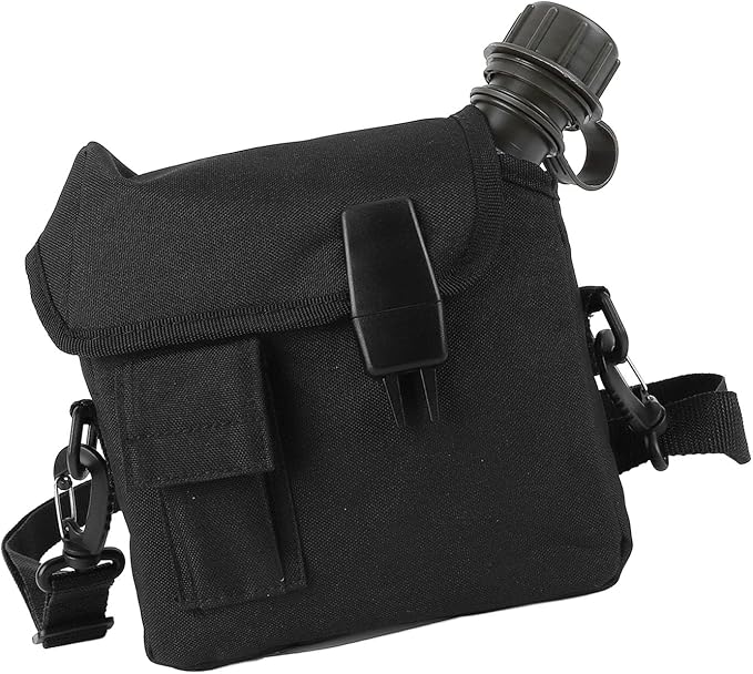 Outdoor Water Canteen, 1.5L Large Capacity Outdoor Water Bottle Handheld Portable Flat Camping with D Shaped Buckle & Adjustable Strap Buckle for Camping, Backpacking, Hiking