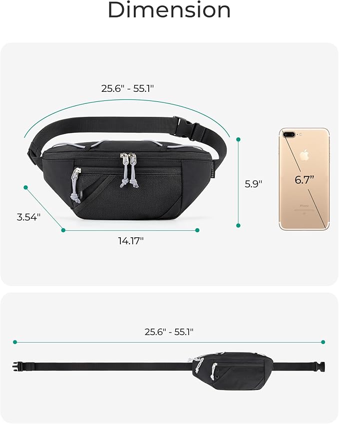 BAGSMART Large Capacity Fanny Packs for Women, Adjustable Fashion Waist Packs with Multiple Pockets, Durable Belt Bag for Traveling Workout Hiking, Beige