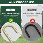 20 Pieces 12 Inch Long 1/4In Diameter Heavy Duty J Hooks,Heavy Duty Rebar Metal Fence Ground Garden Tent Stakes,Ground Spikes Anchors for Fencing,Outdoor Chicken Wire Trellis Stakes,Anti-Rust Golden