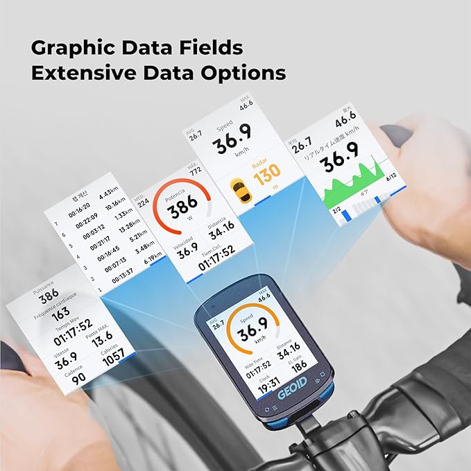 CC600 Color Screen Bike/Cycling Computer Wireless - Route Navigation with Re-Route Planing, WiFi & Bluetooth, Fast 5s GPS Positioning, Free Indoor Training