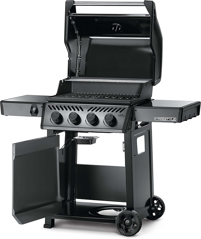 Napoleon Freestyle 425 Natural Gas Outdoor Grill, Graphite Grey – High-Performance 4-Burner BBQ with Stainless Steel Grates