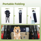 ALPHA CAMP Oversized Camping Chair Heavy Duty Lawn Chair with Cooler Bag Support 450 LBS Steel Frame Collapsible Padded Arm Quad Lumbar Back Folding Chair for Lawn Outdoor