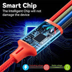 Short Multi Charging Cable, 1Ft/2Pack Multi Charging Cord, 4 in 1 Multiple USB Charger Cable,Fast Charging with IP/Type C/Micro USB Ports for Cell Phones/iPhone Series/Tablets/Galaxy/PS and More
