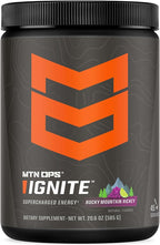 MTN OPS Ignite Energy Drink Powder, Gluten Free Nootropic Supplement Drink Mix, L Arginine, L Citrulline, Caffeine & Nootropic Sugar Free Drink Mix, 45 Servings, Rocky Mountain Rickey