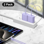 iPhone 17 16 15 Charger Fast Charging 6FT - 20W USB C Charger Block with 6FT Type C to C Cable Compatible with iPhone 17/17 Pro/17 Pro Max/Air/16/16e/15, iPad Pro, iPad Air (Purple)