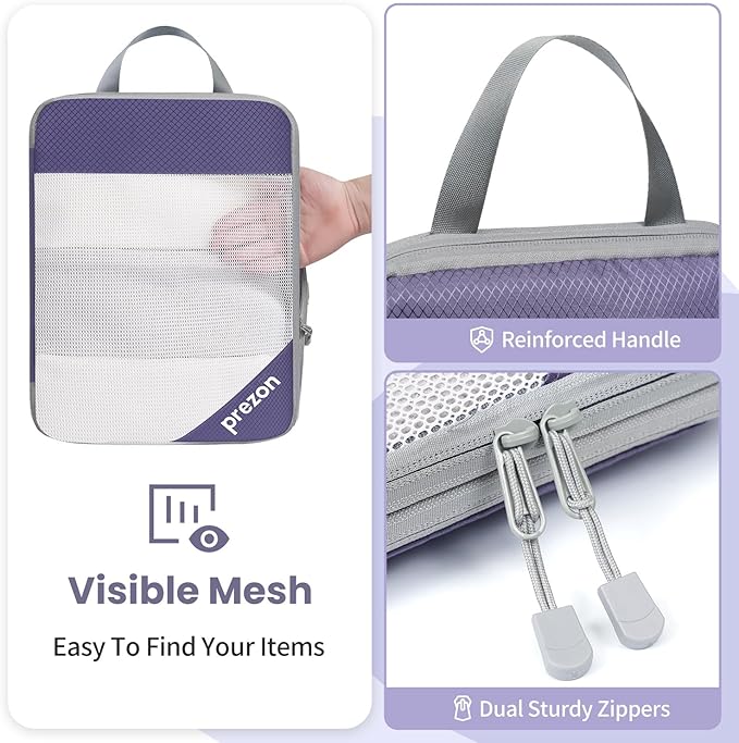 8 Set/6 Set/4 Set Compression Packing Cubes for Travel, Lightweight Vacation Travel Essentials, Travel Accessories for Suitcase Organizer Bags Set, Durable Luggage Organizer