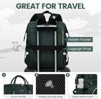 LOVEVOOK Laptop Backpack for Women,15.6 Inch Professional Womens Travel Backpack Purse Computer Laptop Bag Nurse Teacher Backpack,Waterproof Work Bags Carry on Back Pack with USB Port,Dark Green