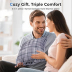 3 in 1 Travel Pillow Blanket Set with Removable Flannel Blanket Throw,Hand Warmer Pockets,Pillow (Color6, 50in*60in)
