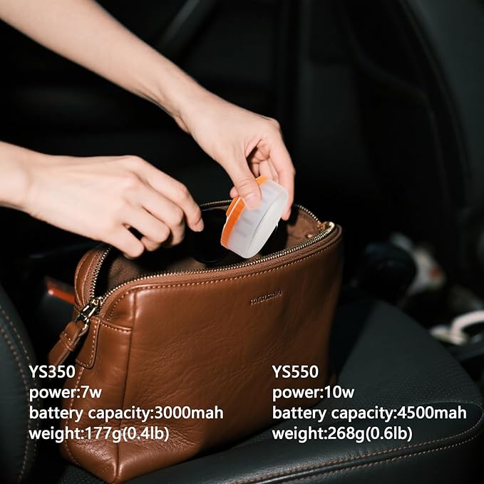 LED Camping Lantern,Scalable Foldable Camping Lamp with Digital Display Screen 5000 Lumens Rechargeable Emergency Light, 3000mAh Battery, White and Orange (Orange, 7W 3000mAh)