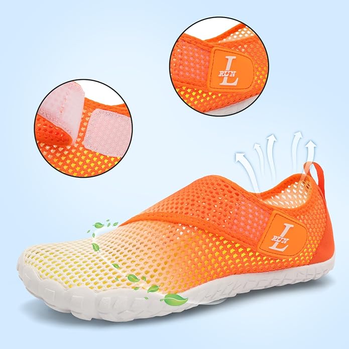 L-RUN Barefoot Water Shoes Women Mens Aqua Sock Athletic Hiking Water Sports Shoes for Swim Beach Pool Sand Diving Walking