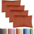 Pillowcases - Ultra Soft Hotel Quality Pillowcase Covers - Comfy, Cozy & Wrinkle Free - Shrinkage and Fade Resistant - Machine Washable Pillow Protectors - (King, Terracotta, 4 Piece Set)