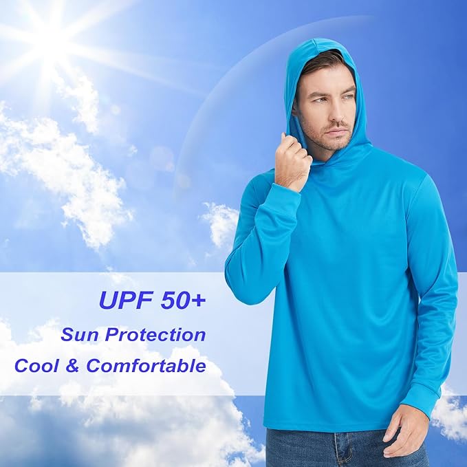 ProtectX High Visibility Sun Protection Lightweight Long Sleeve Hoodie, UPF 50+ Quick-Dry, SPF UV Shirt, Active Wear