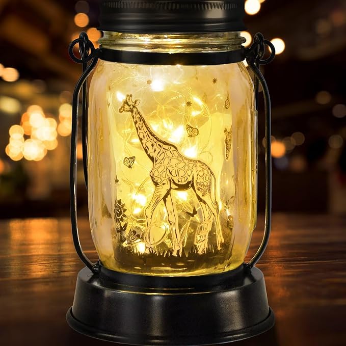 kyoryuger Giraffe Gifts for Women/Men Giraffe Lovers Solar Lantern Mom Birthday, Mothers Day, Solar Garden Decoration Outside for Yard, Patio,Backyard,Porch, Torches