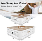 Twin Air Mattress with Built-in Pump, 18 Inch High Inflatable Bed for Camping, Guests & Home – Raised Blow Up Mattress with Storage Bag, Quick Inflation & Deflation, Extra Thick & Waterproof