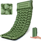 Sleeping Pad for Camping - Ultralight (1.9lbs) Inflatable Camping Mattress with Built-in Pillow & Foot Pump, 4" Thick Compact Air Pad for Backpacking, Hiking, Traveling, One-Second Deflation