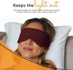 Happyluxe Escape Sleep Mask - Buttery Soft Airplane Eye Mask for Sleeping or Napping in Bed. Machine Washable. - Cabernet Red, Made in USA