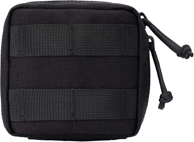 Small MED Kits Holder Duty Belt Gloves Pouch MOLLE Tactical Vest Nasal Spray Case Compact IFAK Carrier Backpack Wallet Cards Knife Gadgets Mini EDC Organizer Bag w/Removeable Clear ID Pocket