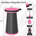 2025 Upgraded Portable Folding Stool, Collapsible Stools, 440lbs Max Weight, Lightweight But Sturdy, Telescoping Foldable Camping Stool for Outdoor Fishing Hiking Travel BBQ