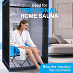 ZONEMEL Portable Sauna Chair, Fast Folding Oxford Fabric Reinforced Chair, with Pockets and Carry Bag, Suitable for Sauna, Fishing, and Picnics (Blue)