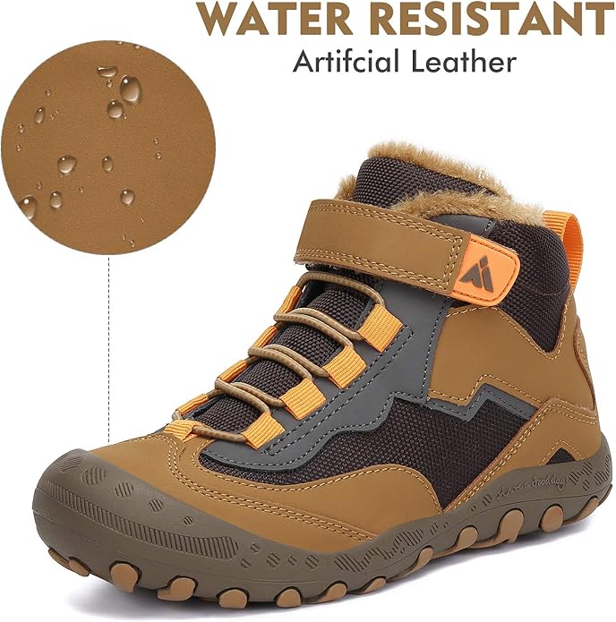Mishansha Kids Hiking Boots Toddler Girls Boys Hiking Shoes Water-Resistant Anti-Collision Non-Slip Athletic Outdoor Trekking Boots