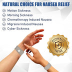 Motion Sickness Bands Anti Nausea Wristband for Adult and Kids Morning Sickness Relief for Pregnant Women Acupressure Nausea Relief for Car, Sea, Air Sickness - 2 Pairs Grey, Grey