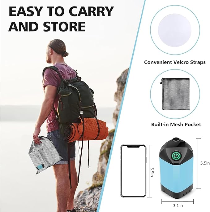 Portable Shower for Camping, 7800mAh Rechargeable Camping Shower with 3 Spray Modes, IPX7 Waterproof Portable Shower Pump for Outdoor, Hiking, Travel, Car, Pet-Long-Lasting Battery & Powerful Suction