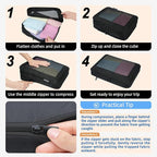 BAGAIL 4 Set/6 Set/8 Set Compression Packing Cubes Travel Accessories Expandable Packing Organizers (Square Mesh, 06-Black)