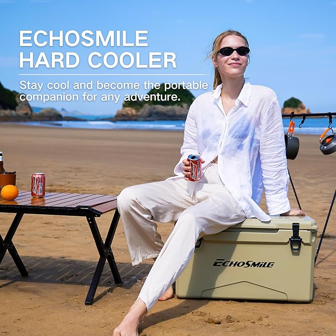EchoSmile 25/30/35/40/60/75 Quart Rotomolded Cooler, Built to Stand up to The Rigors of The Journey