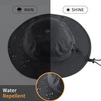 Home Prefer UPF50+ Mens Sun Hat Wide Brim Womens UV Protection Beach Bucket Hat for Fishing Hiking Snap Up Cowboy Hat