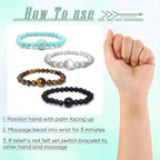 Hion Motion Sickness Bands Anti Nausea Acupressure Wristband Anti Nausea Bracelet for Motion Sickness and Morning Sickness（YC-SL-4PCS-bAY-2）