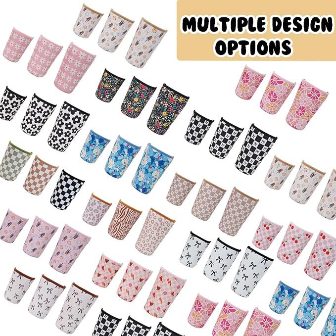 Reusable Insulated Neoprene Iced Coffee Cup Sleeve, Durable Drink Sleeve for Cold Beverages, Beverage Holder for Iced Coffee, Beige Coffee